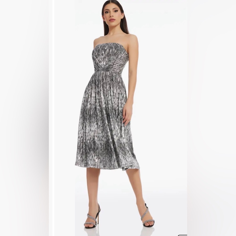 Dress the Population Nadine Metallic Midi Dress size S